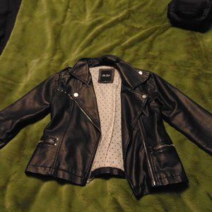 Black Me Jane faux leather coat kids 10
